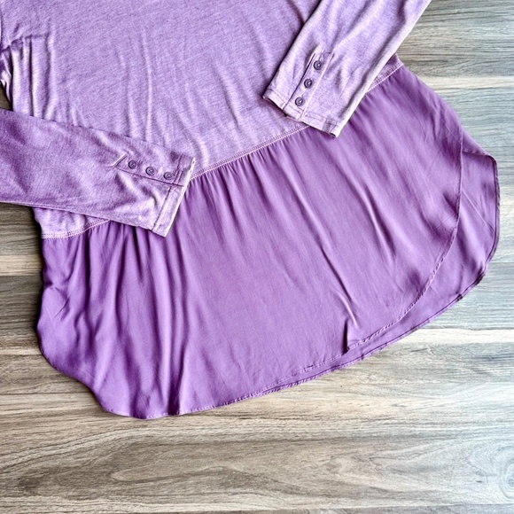 NWT Kori America Cowl Neck Tunic Top Purple Hi-Low Hem Size Small - Picture 6 of 10